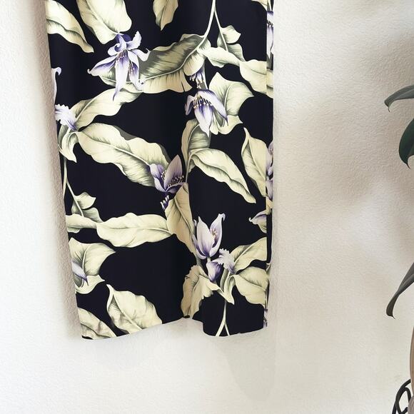 VTG Tommy Bahama Womens Silk Hawaiian Maxi Dress Size 2 Floral Tropical Resort - Picture 3 of 9